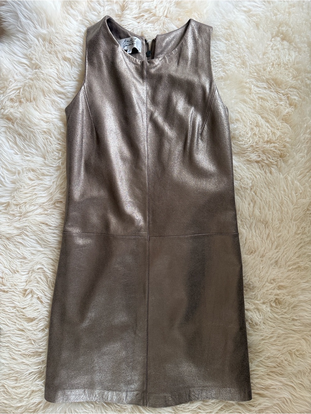Badgley Mischka Metallic Brown Sleeveless Mini Dress